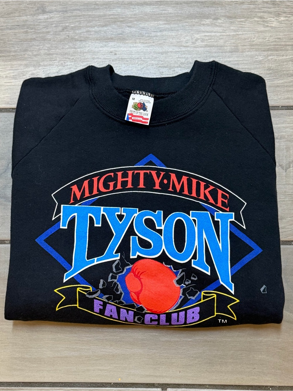 Vintage 90s Mike Tyson Fan Club Fruit of the Loom Crewneck Sweatshirt